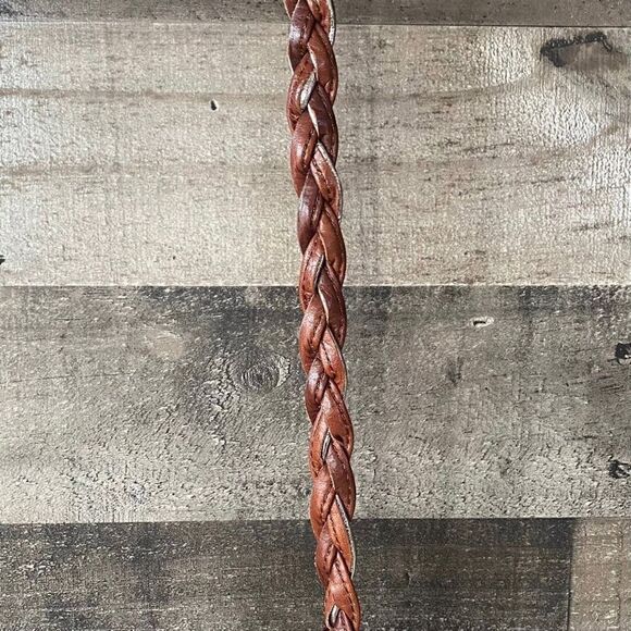 Elliot Lucca Brown Genuine Leather Purse, Brown Braided Strap - Picture 7 of 12